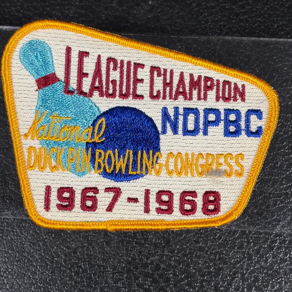 NDPBC National Duckpin Bowling Congress Patch League Champion 1967-1968 Vintage